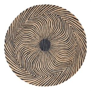 Safavieh Metro 6'-0&quot x 6'-0&quot Wool and Cotton Hand Tufted Rug in Black / Gold