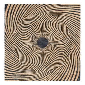 Safavieh Metro 6'-0&quot x 6'-0&quot Wool and Cotton Hand Tufted Rug in Black / Gold