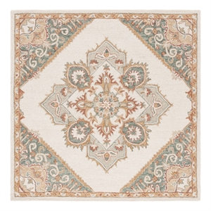 Safavieh Metro 6'-0&quot x 6'-0&quot Wool and Cotton Hand Tufted Rug in Ivory / Gray