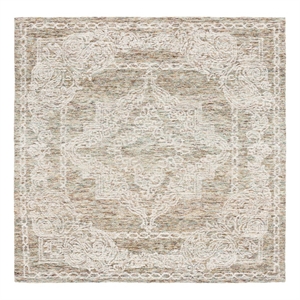 Safavieh Metro 6'-0&quot x 6'-0&quot Wool Hand Tufted Rug in Teal / Ivory