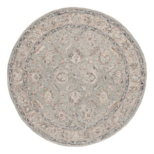 Safavieh Metro 6'-0&quot x 6'-0&quot Wool and Cotton Hand Tufted Rug in Gray / Rust