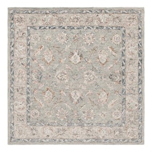 Safavieh Metro 6'-0&quot x 6'-0&quot Wool and Cotton Hand Tufted Rug in Gray / Rust