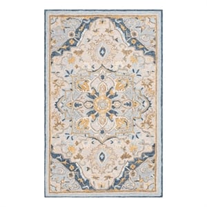 Safavieh Metro 5'-0&quot x 8'-0&quot Wool and Cotton Hand Tufted Rug in Beige / Gray