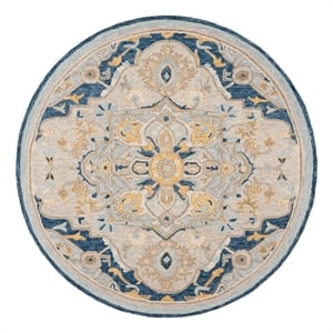 Safavieh Metro 6'-0&quot x 6'-0&quot Wool and Cotton Hand Tufted Rug in Beige / Gray