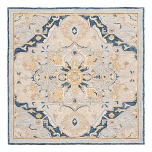 Safavieh Metro 6'-0&quot x 6'-0&quot Wool and Cotton Hand Tufted Rug in Beige / Gray