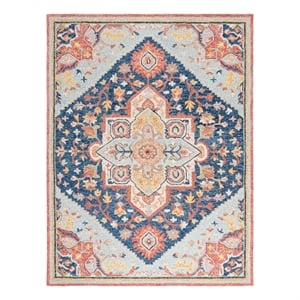 Safavieh Metro 6'-0&quot x 9'-0&quot Wool and Cotton Hand Tufted Rug in Navy / Red