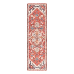 Safavieh Metro 2'-3&quot x 8'-0&quot Wool and Cotton Hand Tufted Rug in Red / Beige