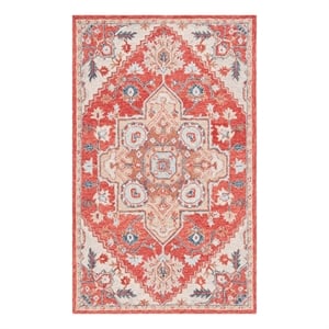 Safavieh Metro 5'-0&quot x 8'-0&quot Wool and Cotton Hand Tufted Rug in Red / Beige