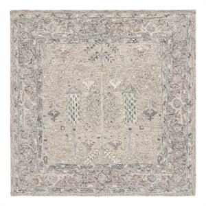 Safavieh Metro 6'-0&quot x 6'-0&quot Wool and Cotton Hand Tufted Rug in Gray / Ivory