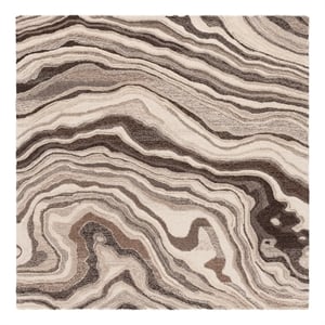 Safavieh Metro 6'-0&quot x 6'-0&quot Wool and Cotton Hand Tufted Rug in Brown / Ivory