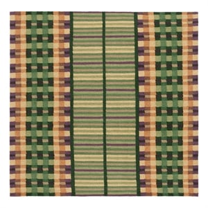 Safavieh Metro 6'-0&quot x 6'-0&quot Wool and Cotton Hand Tufted Rug in Green / Gold