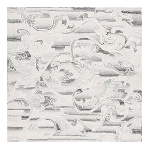 Safavieh Metro 6'-0&quot x 6'-0&quot Wool and Cotton Hand Tufted Rug in Gray / Ivory