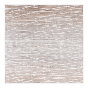Safavieh Mila 6'-7&quot x 6'-7&quot Polyester Power Loomed Rug in Beige / Gray