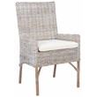 Safavieh Nancy Rattan Accent Chair w/ Cushion in White / Gray