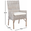 Safavieh Nancy Rattan Accent Chair w/ Cushion in White / Gray