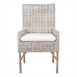 Safavieh Nancy Rattan Accent Chair w/ Cushion in White / Gray