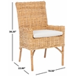 Safavieh Nancy Rattan Accent Chair w/ Cushion in White / Natural