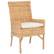Safavieh Nancy Rattan Accent Chair w/ Cushion in White / Natural