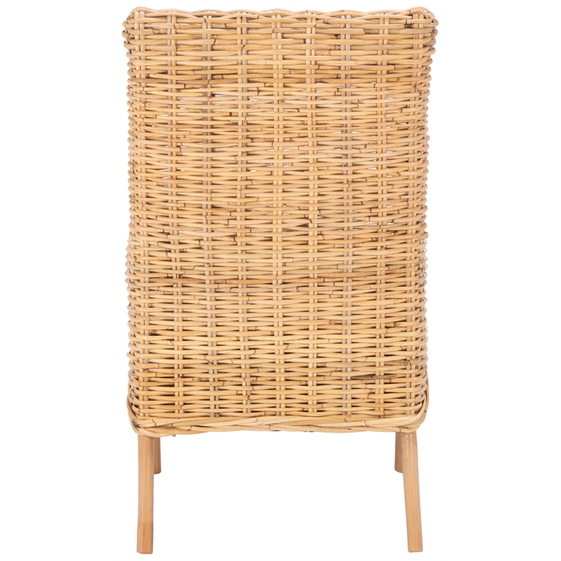 Safavieh Nancy Rattan Accent Chair w/ Cushion in White / Natural