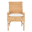 Safavieh Nancy Rattan Accent Chair w/ Cushion in White / Natural