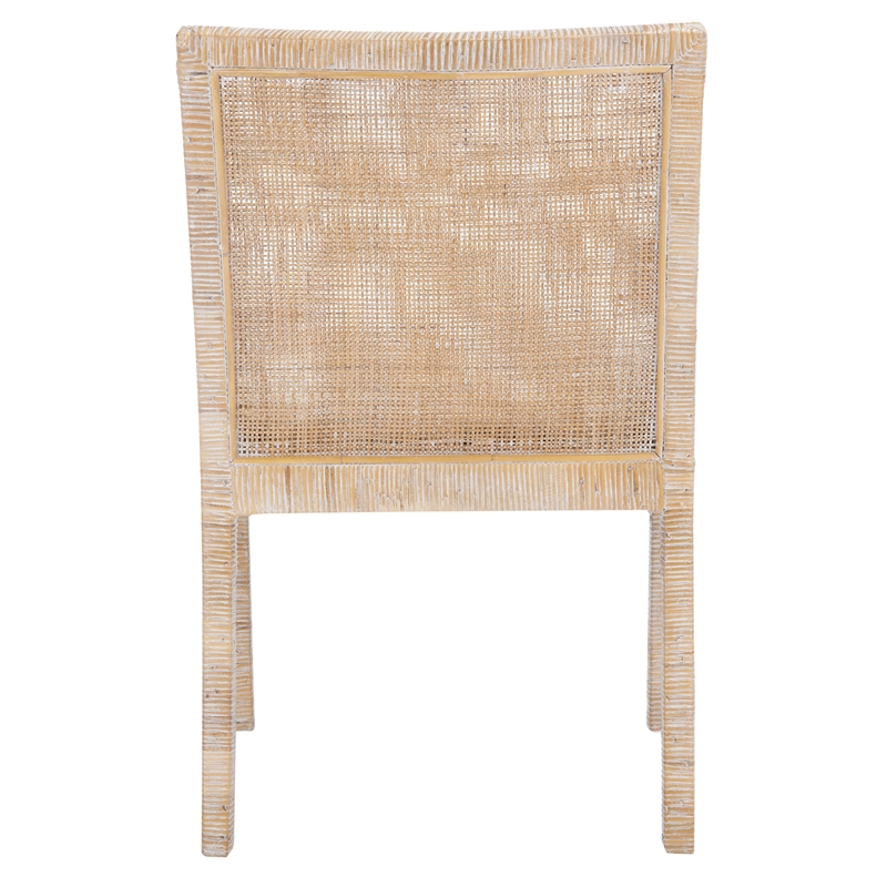 Safavieh Tojo Wood Accent Chair w/ Cushion in White / Gray