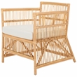 Safavieh Alvis Rattan Accent Chair w/ Cushion in White / Natural