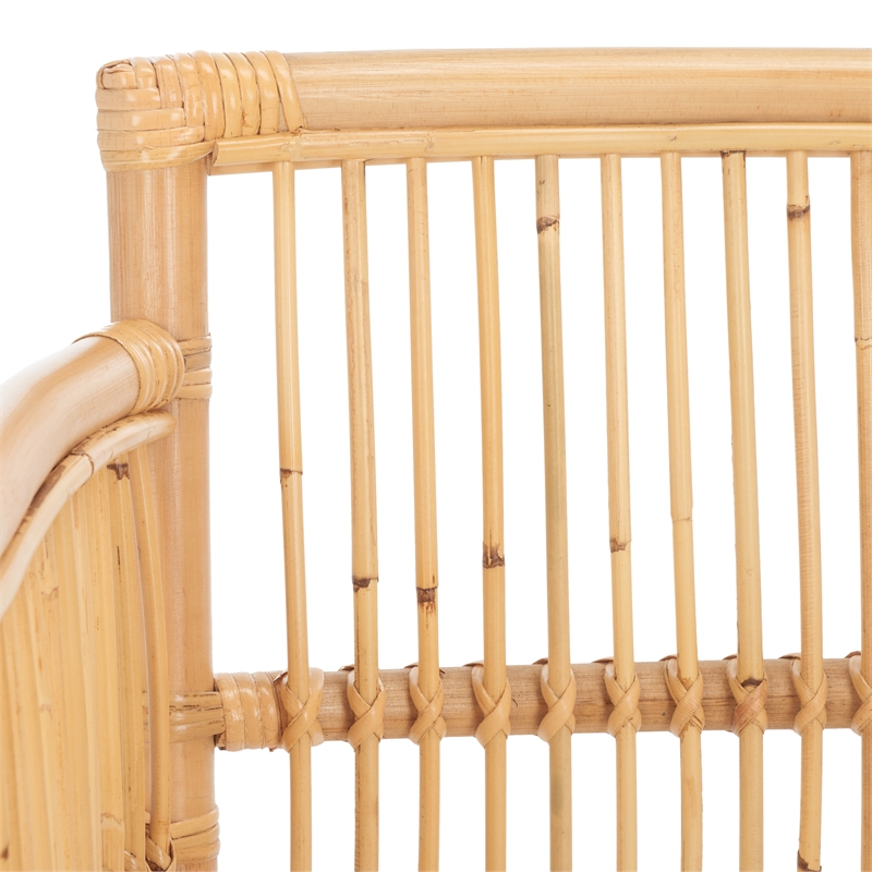 Safavieh Alvis Rattan Accent Chair w/ Cushion in White / Natural