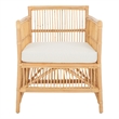 Safavieh Alvis Rattan Accent Chair w/ Cushion in White / Natural