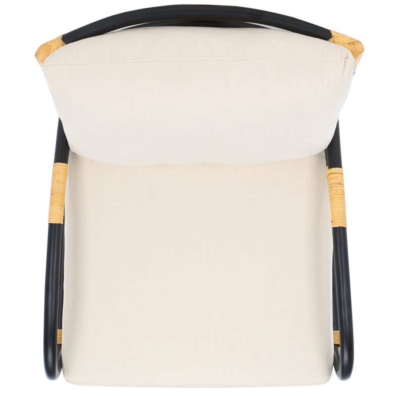 Safavieh Meara Rattan Accent Chair w/ Cushion in White / Black
