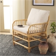 Safavieh Reiley Rattan Accent Chair w/ Cushion in White / Natural