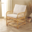 Safavieh Reiley Rattan Accent Chair w/ Cushion in White / Natural