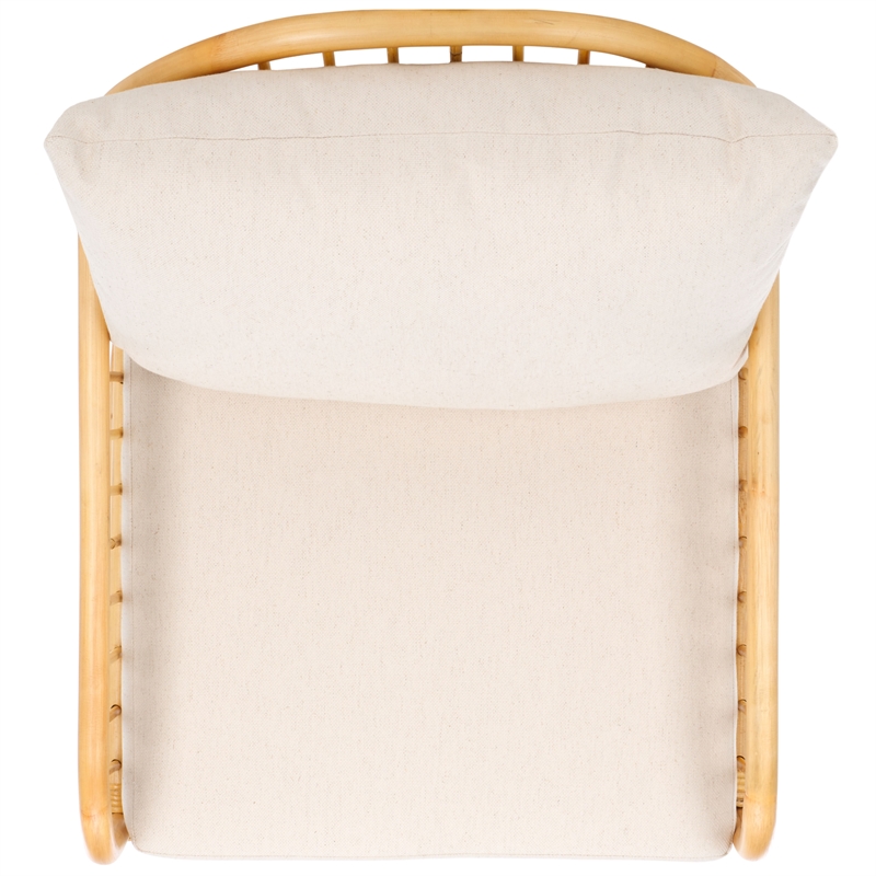 Safavieh Reiley Rattan Accent Chair w/ Cushion in White / Natural