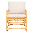 Safavieh Reiley Rattan Accent Chair w/ Cushion in White / Natural