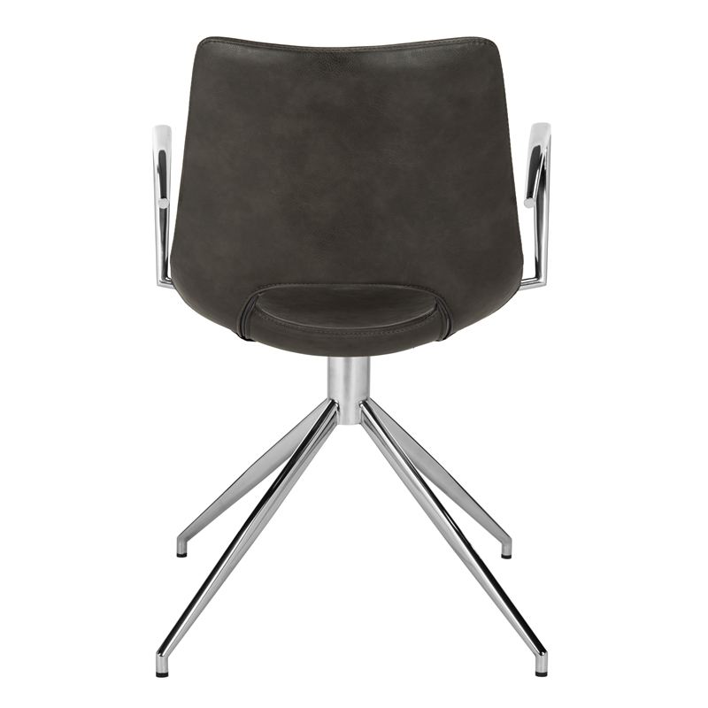 Safavieh Dawn Midcentury Modern Wood Swivel Office Chair in Gray / Silver