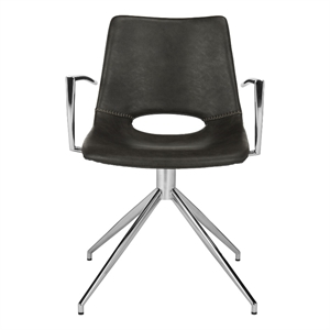 Safavieh Dawn Midcentury Modern Wood Swivel Office Chair in Gray / Silver
