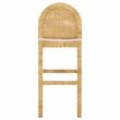 Safavieh Tojo Cane Round Back Wood Bar Stool in Natural / White
