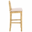 Safavieh Tojo Cane Round Back Wood Bar Stool in Natural / White