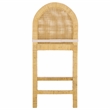 Safavieh Tojo Cane Roundback Wood Counter Stool in Natural / White