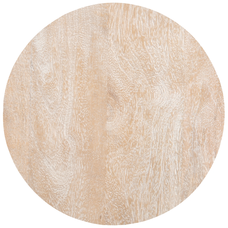 Safavieh Whent Round Wood and Metal Coffee Table  in Gray / White