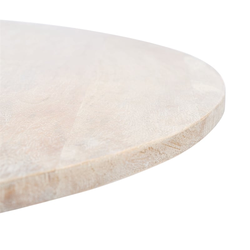 Safavieh Whent Round Wood and Metal Coffee Table  in Gray / White
