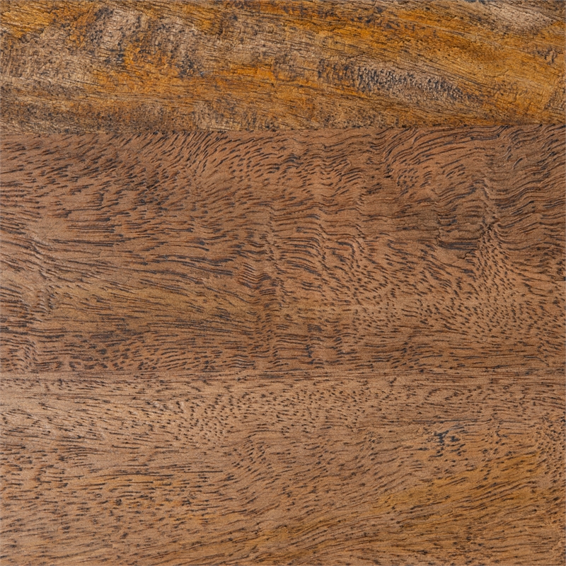 Safavieh Whent Round Wood and Metal Coffee Table in Brown