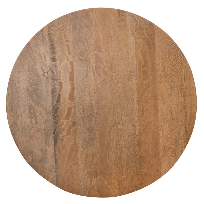 Safavieh Whent Round Wood and Metal Coffee Table  in Natural / Brown