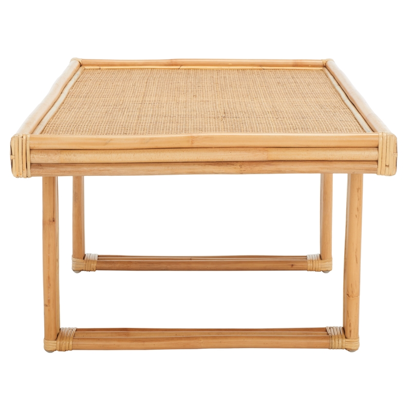 Safavieh Juri Rectangle Rattan Coffee Table  in Natural