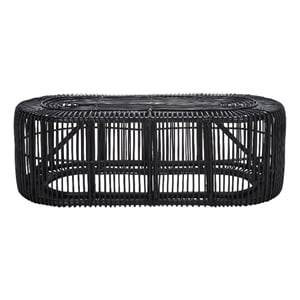 Safavieh Jabez Oval Rattan Coffee Table in Black