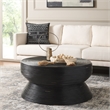 Safavieh Heimdall Round Rattan Coffee Table  in Black