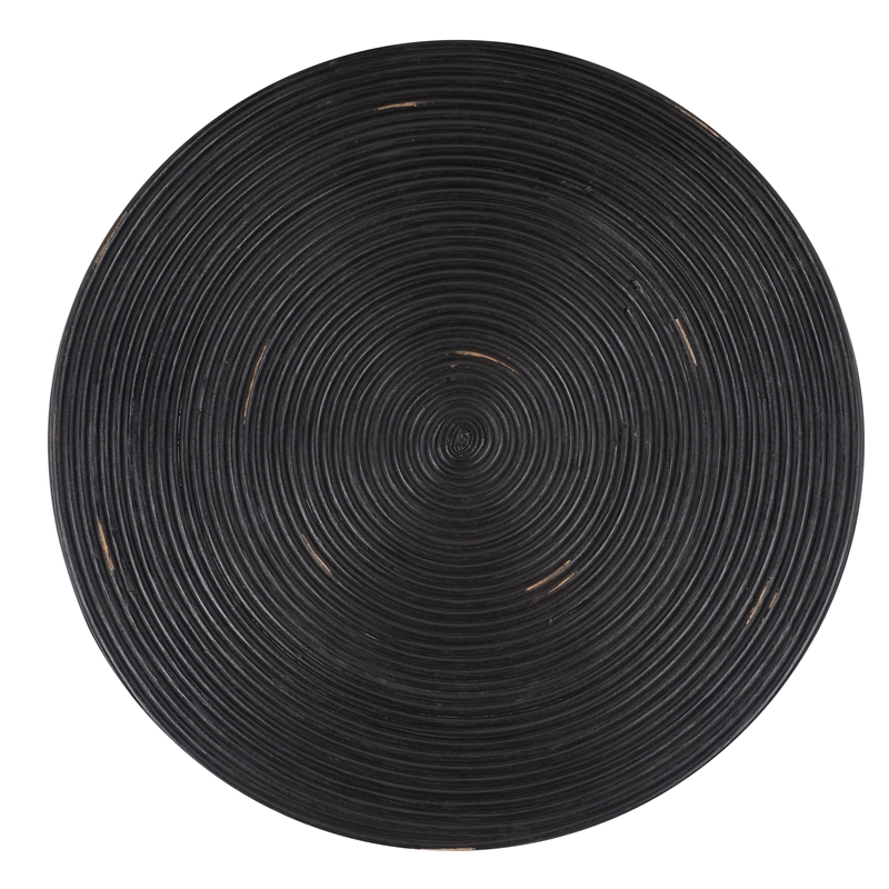 Safavieh Heimdall Round Rattan Coffee Table  in Black