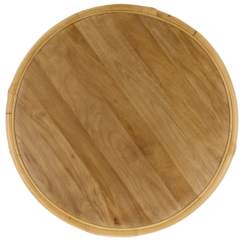 Safavieh Lusine Round Wood Coffee Table  in Natural