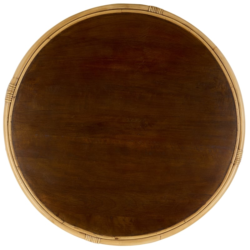 Safavieh Lusine Round Wood Coffee Table in Brown