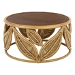 Safavieh Lusine Round Wood Coffee Table in Brown