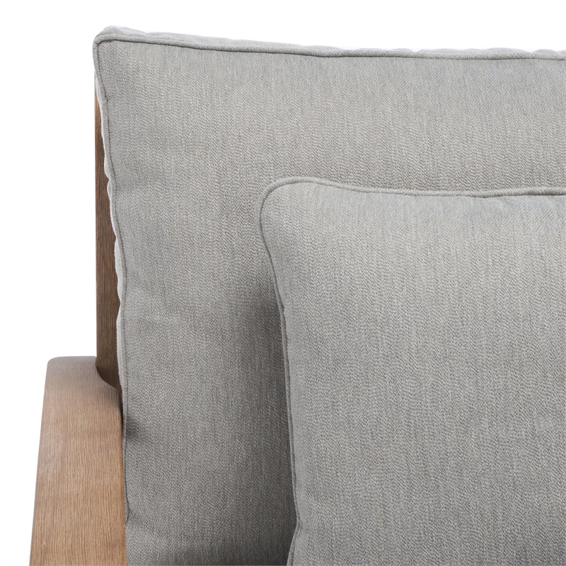 Safavieh Martinique Wood Patio Armchair in Natural / Gray